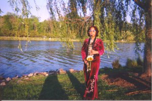 Me and my sax by the lake